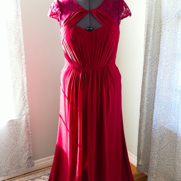 Hayley Paige Occasions Formal Lace & Chiffon Gown - Picture 7 of 12
